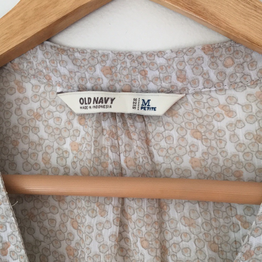 Old Navy Beige Drawstring Sheer Ruffle Dress - Picture 5 of 7
